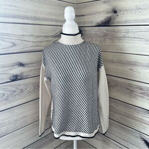 Apt 9 Off White & Black Striped Sweater